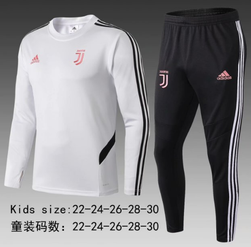 Kids Juventus 2019/2020 White Training Suit (Sweatshirt+Pants)